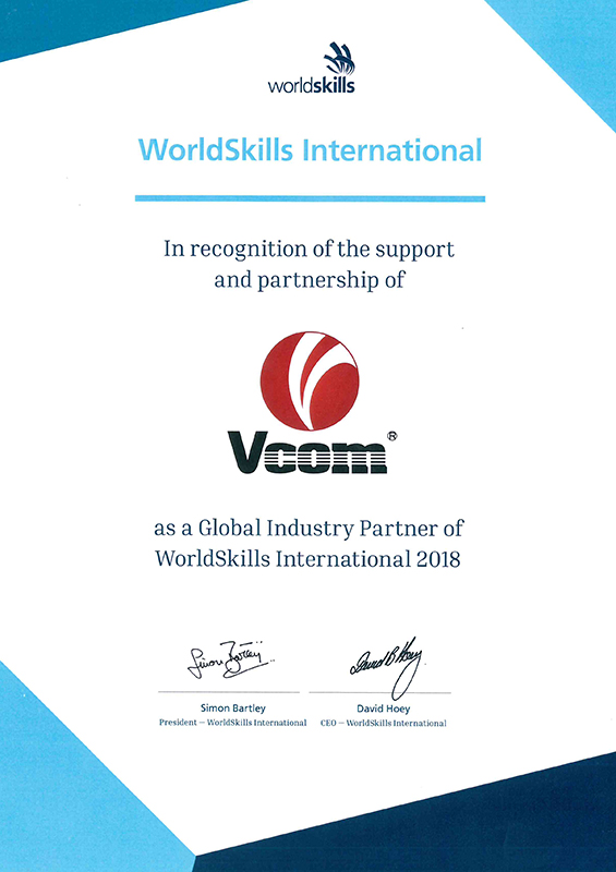 Worldskills Global Industry Partner Membership Certificate 2018